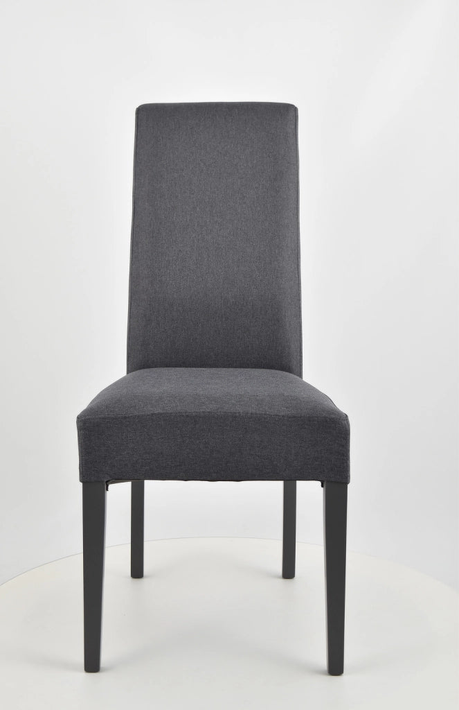 Set 4 sedie Chiara Tommychairs, struttura in faggio grigio scuro, seduta e schienale imbottiti e rivestiti in tessuto