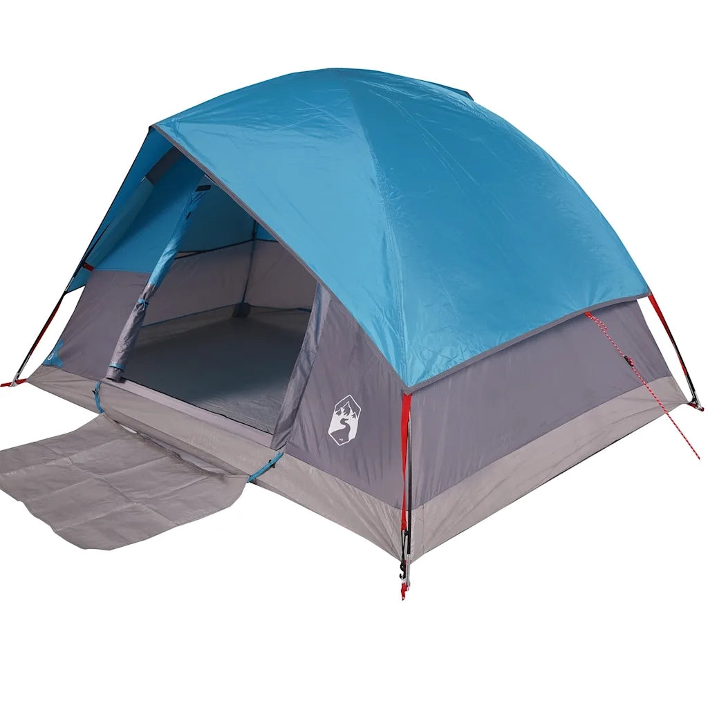 Tenda da Campeggio a Cupola per 3 Persone-Tenda per Escursionismo Blu Impermeabile 233315