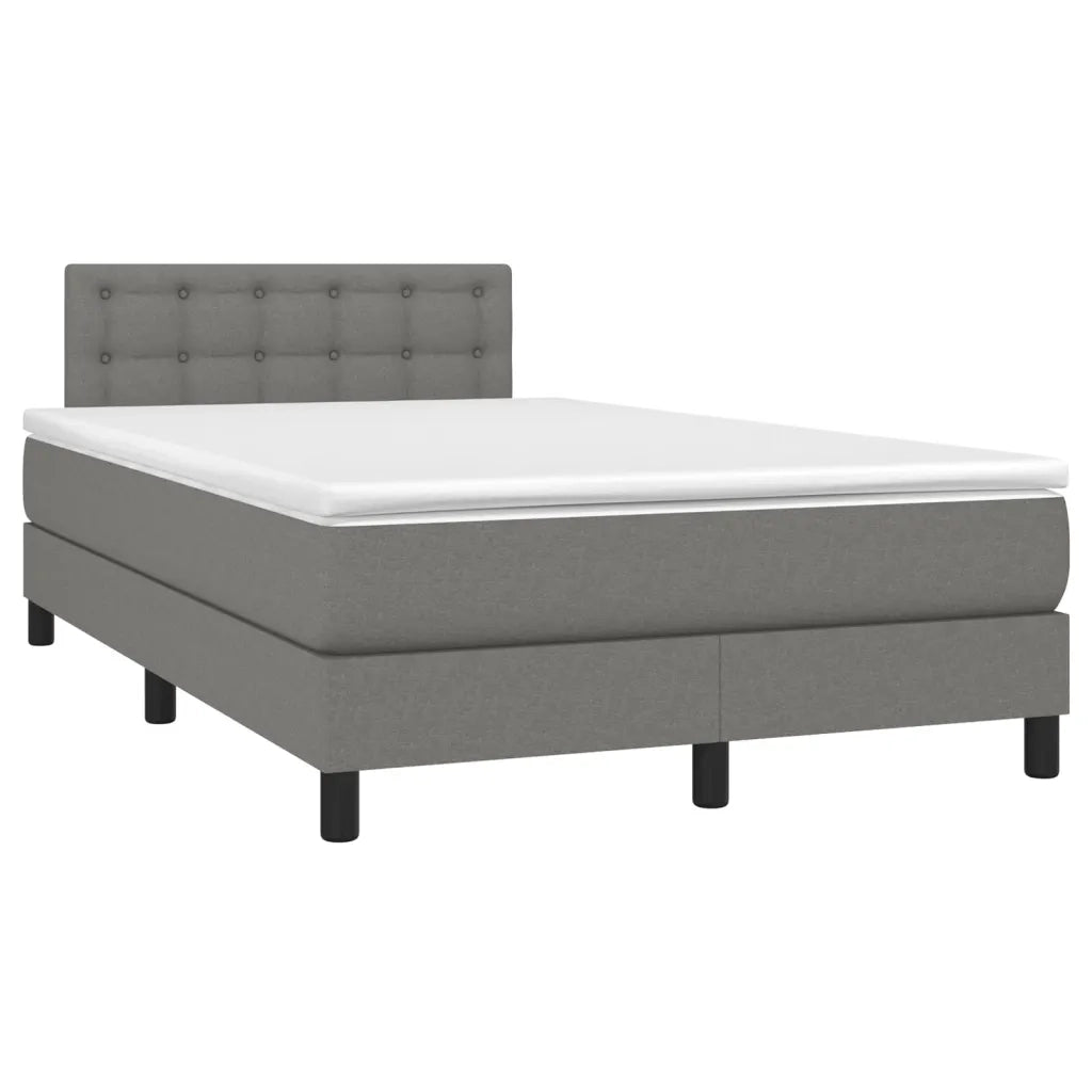 Giroletto a Molle con Materasso Grigio Scuro 120x190cm Tessuto