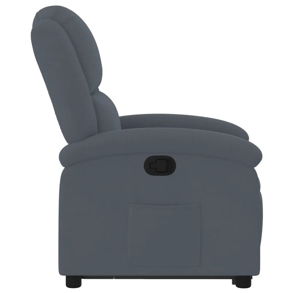 Divano Sedia-Poltrona Alzapersona Reclinabile Grigio Scuro in Velluto 639529