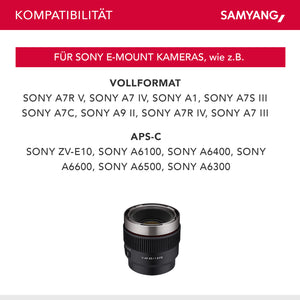 Obiettivo video V-AF 45 mm T1,9 FE compatibile con Sony E, per videocamera, con autofocus risoluzione 8K e Tally lamp, alta intensità luminosa per full-frame e APS-C