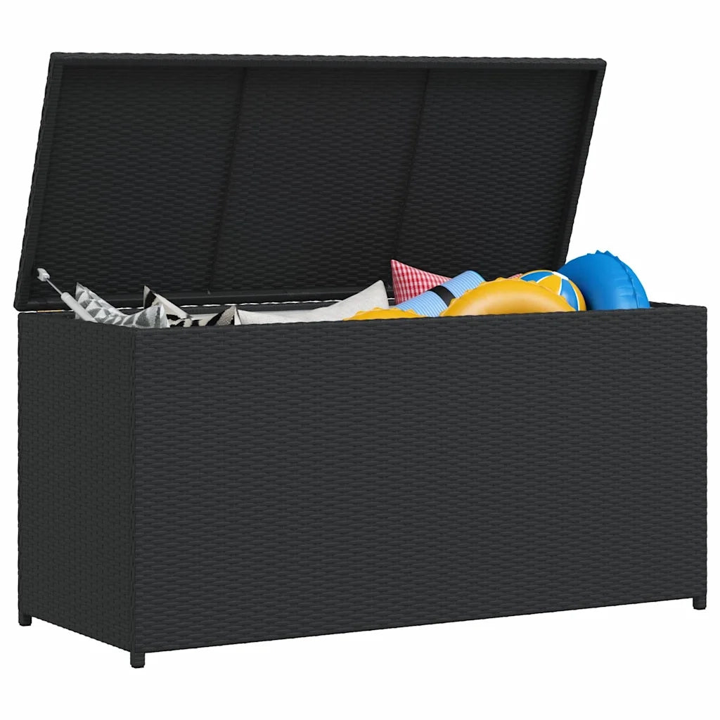 Baule da Giardino Nero 120x50x60 cm in Polyrattan 42498