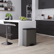Contenitore di raccolta, rettangolare, 65 litri, antracite, per cucina, soppalco, garage, 486 x 284 x 615 mm, polipropilene, 100% riciclato