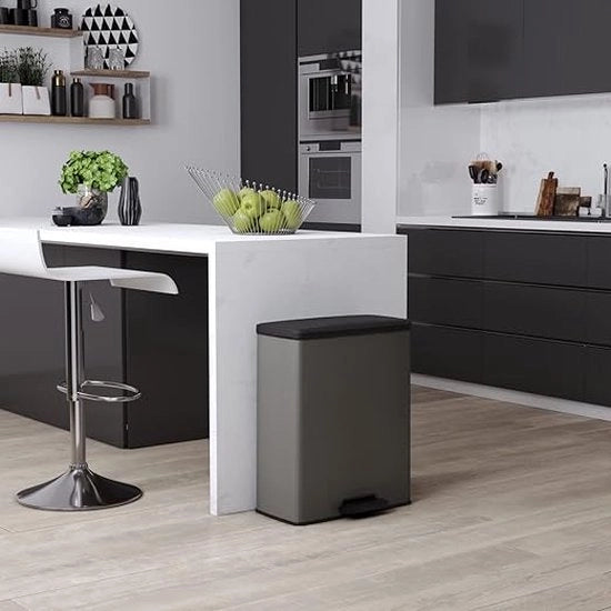 Contenitore di raccolta, rettangolare, 65 litri, antracite, per cucina, soppalco, garage, 486 x 284 x 615 mm, polipropilene, 100% riciclato