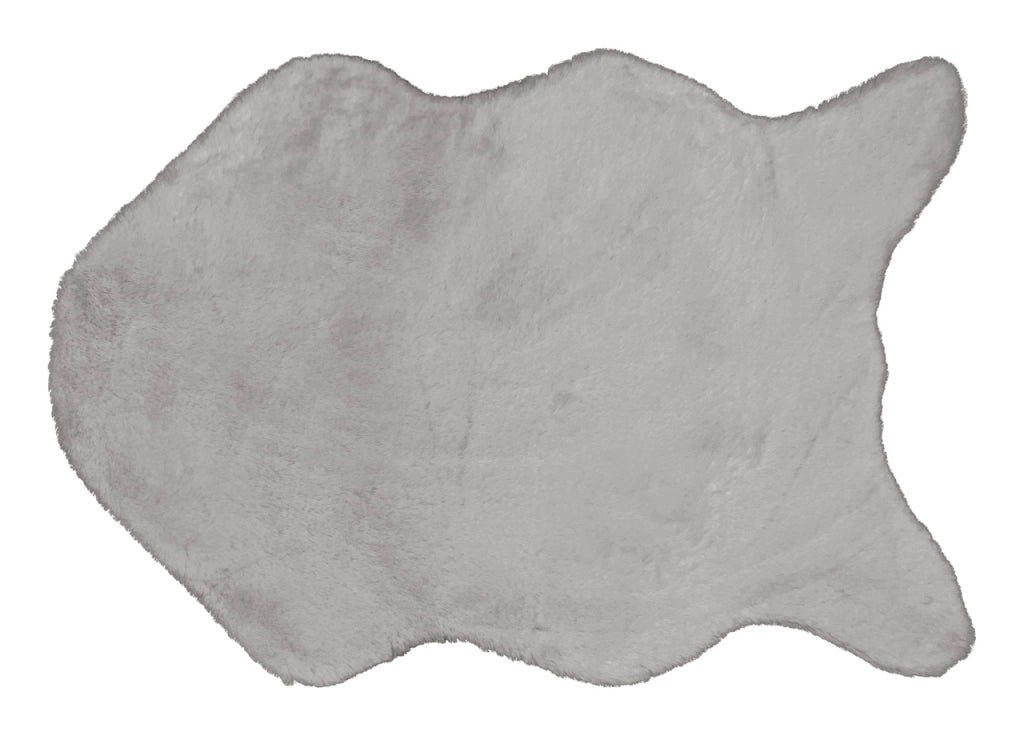 Tappeto Peloso In Pelliccia Ecologica Sagomato Modello Orsetto Varie Forme - 130x150cm - Perla