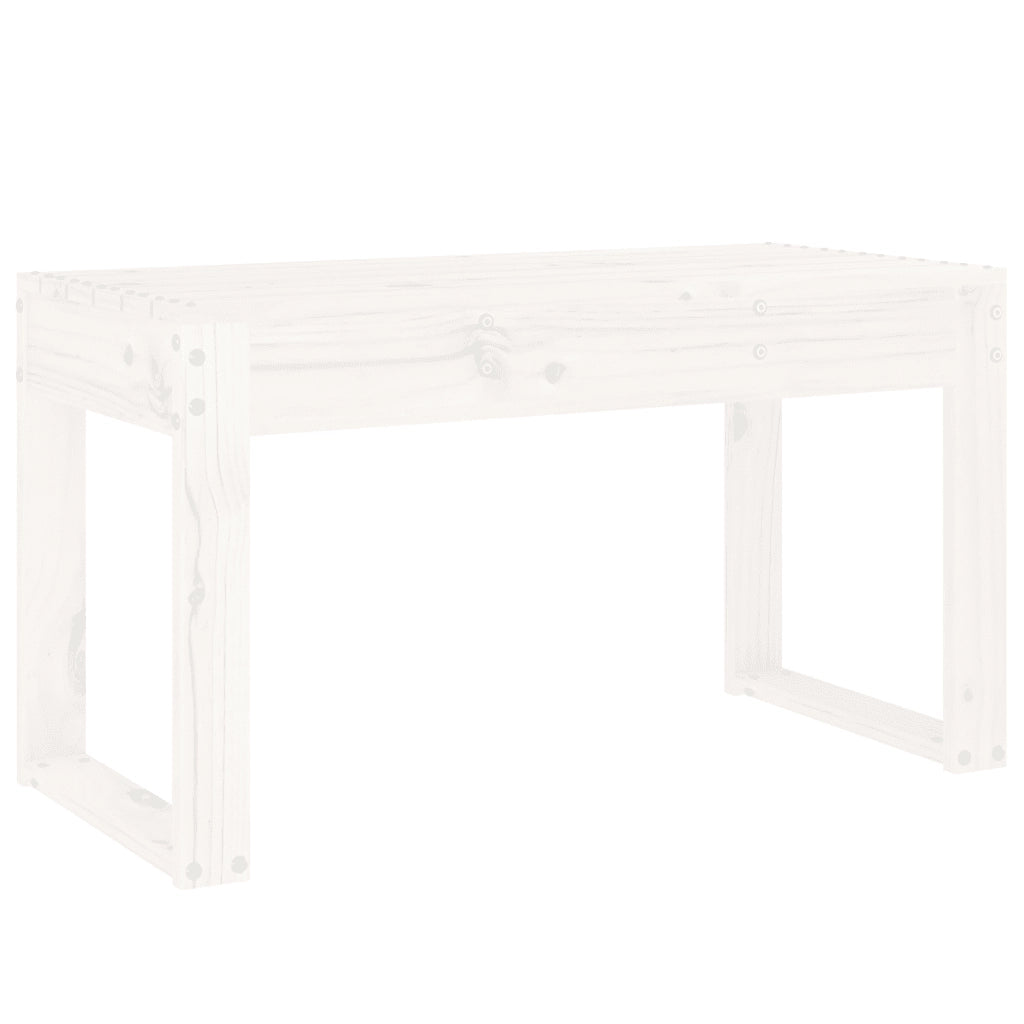 Panca da Giardino Bianca 80x38x45 cm Legno Massello di Pino 825087