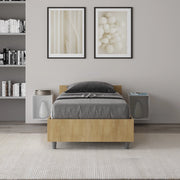 Letto singolo con rete 80x200 quercia Nuamo