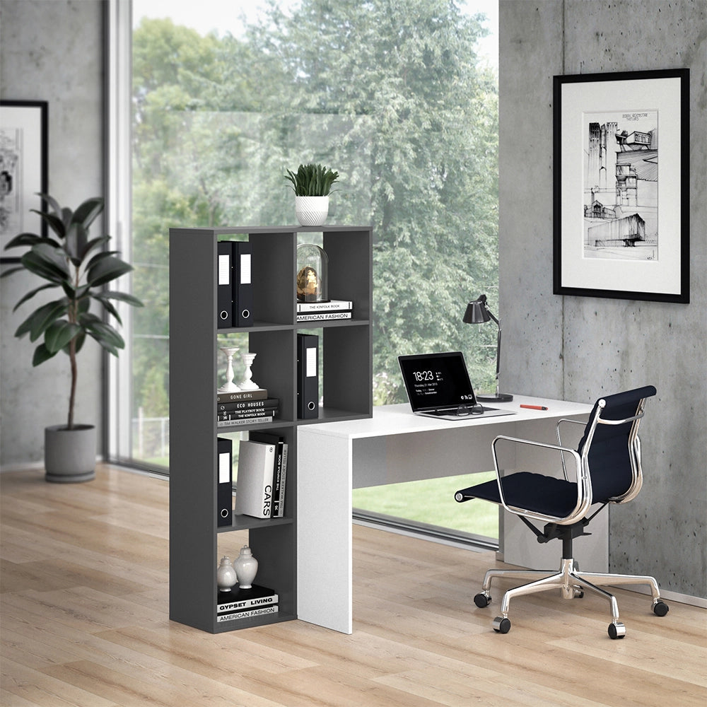 Vicco Scrivania con ripiani Bianco/antracite 166.8 x 59 cm