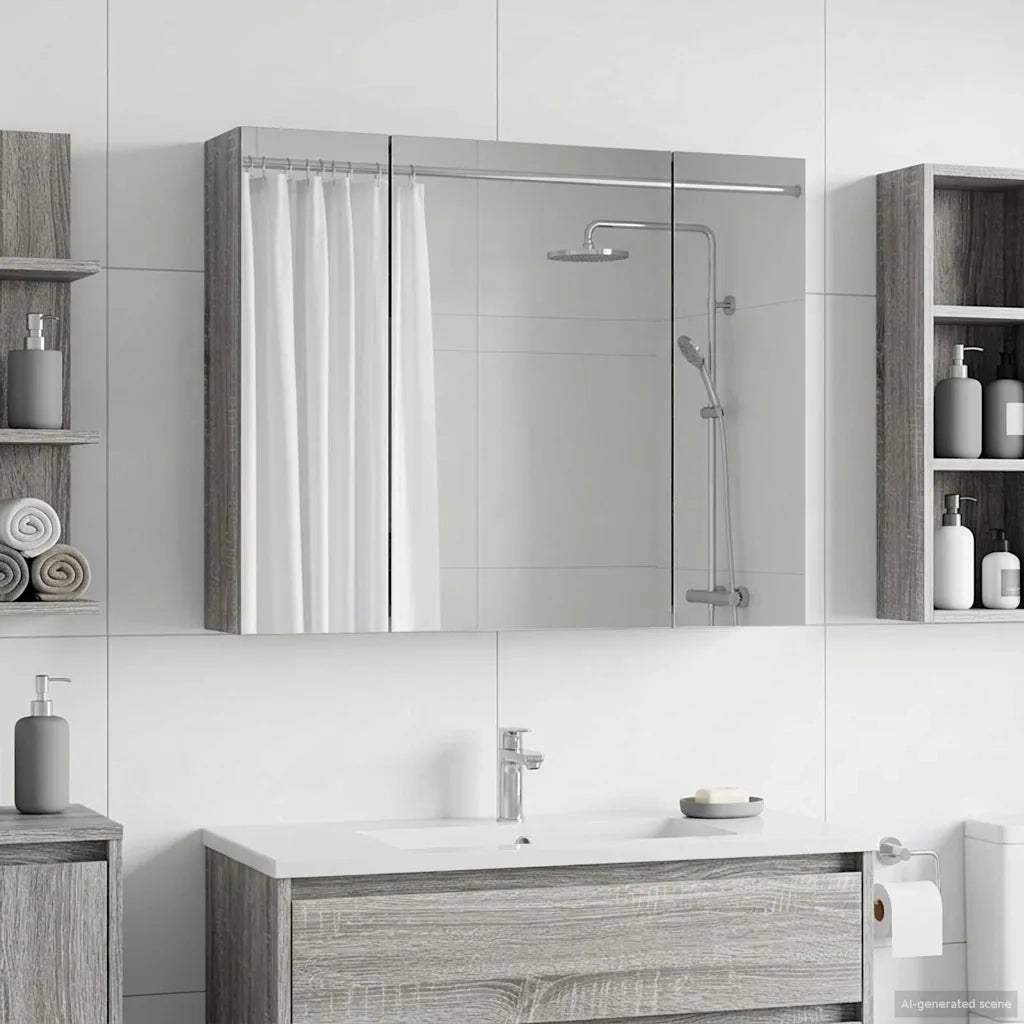 Mobiletto per specchio da bagno Grigio Sonoma 60 x 14,5 x 50 cm 889076