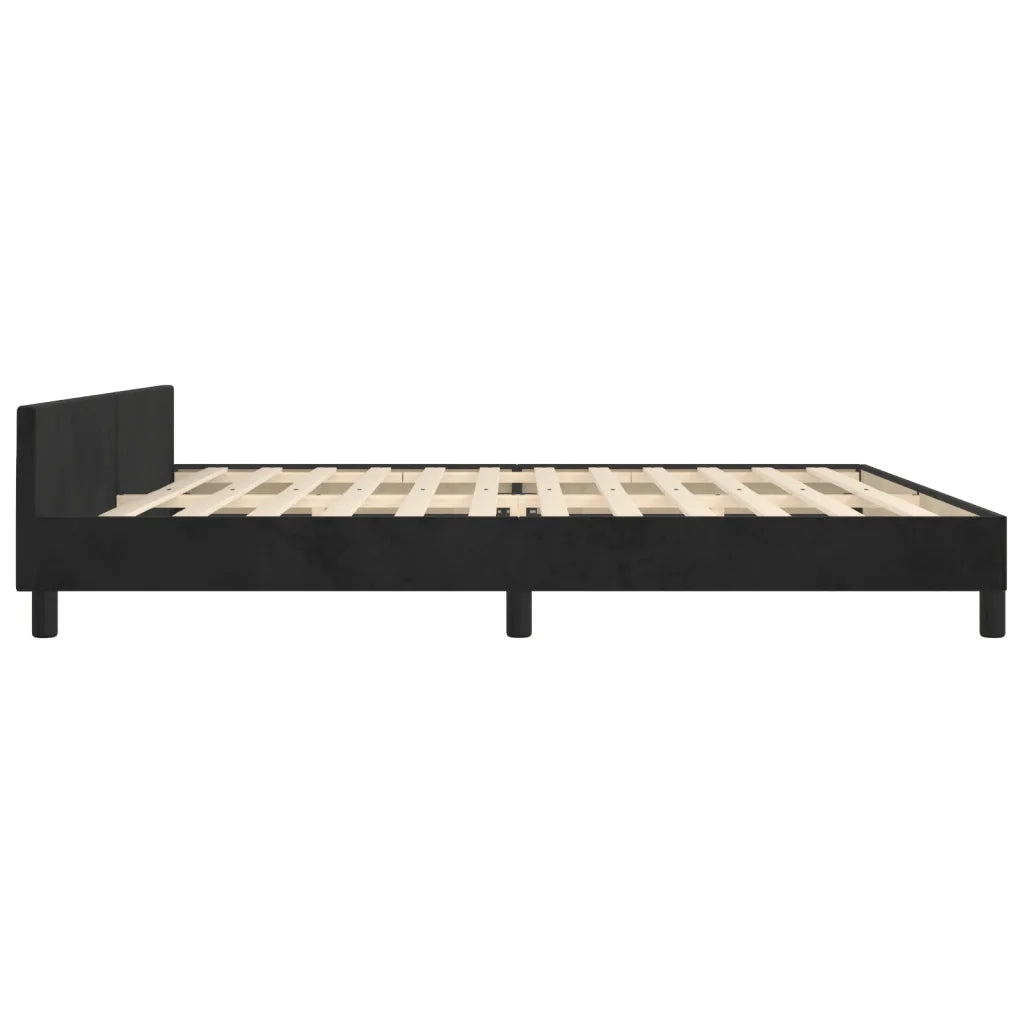 Giroletto senza Materasso Nero 200x200 cm in Velluto 3125716