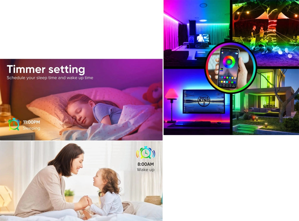 Striscia Led 10 Metri Bonve Pet RGB 5050 Controllo APP e Telecomando 40 Tasti Funzione Musicale Bluetooth Luci Led Colorate per Decorazioni Camera da Letto Bar Festa Casa