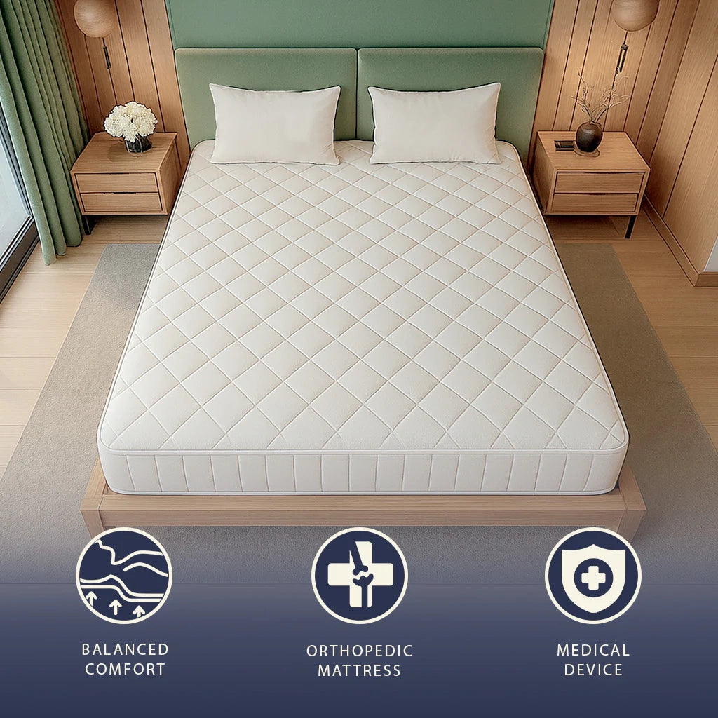 Materasso Ignifugo 180x190 in Memory Foam Alto 20 cm | Ortopedico | Rivestimento Anallergico e Antibatterico | Prodotto in Italia
