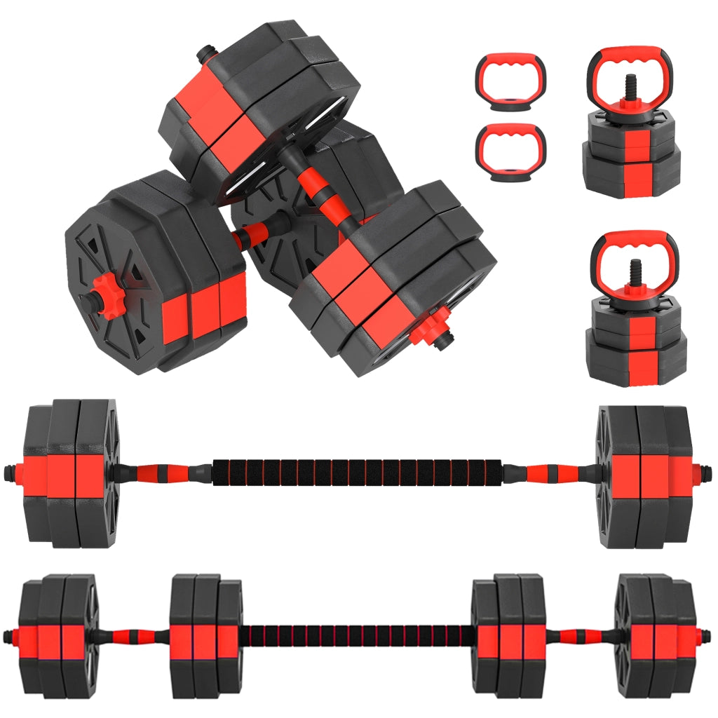 Set Manubri 6 in 1 Regolabili ¨C Xylo ¨C 30 kg con Bilanciere per Allenamento a Casa