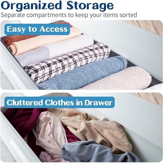 Set di 4 organizzatori pieghevoli con 7 contenitori per abbigliamento e accessori