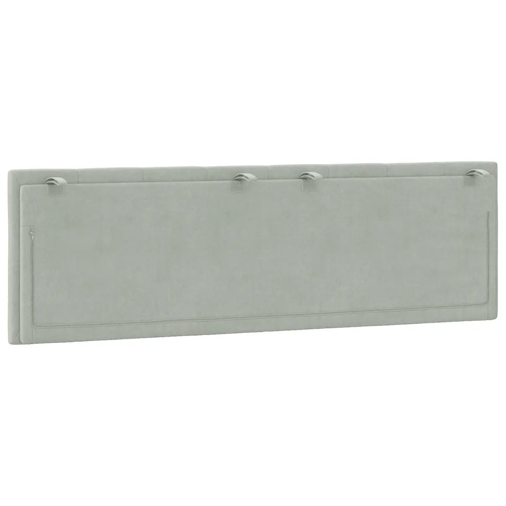 Cuscino Testiera Hanko Grigio Chiaro 160 cm in Velluto CFW1573191