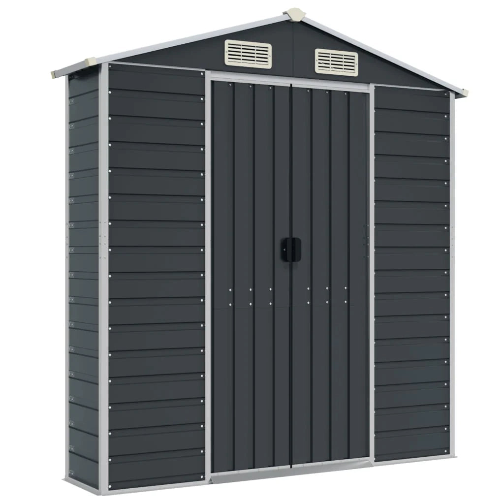 Casetta da giardino cabina ripostiglio casetta da esterno robusta casetta per attrezzi 191 x 470 x 198 cm acciaio zincato antracite 02_0022187