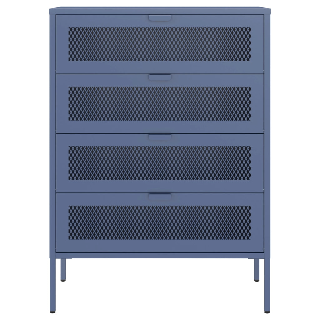 Scarpiera EMMA a 4 ante in metallo grigio-blu