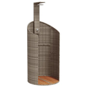 Doccia Esterno Grigia 100x100x241,5cm Polyrattan e Legno Acacia CFW5204553