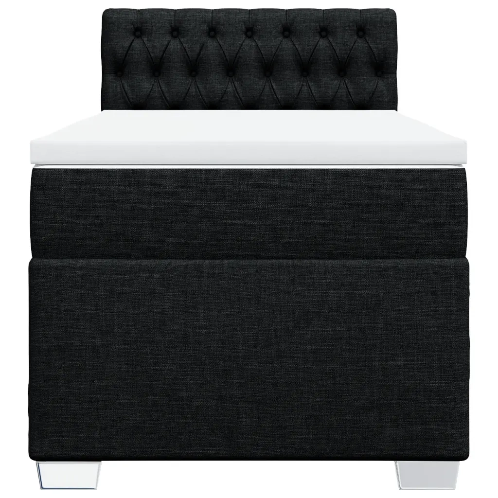 Giroletto a Molle con Materasso Nero 100x200 cm in Tessuto 3285808