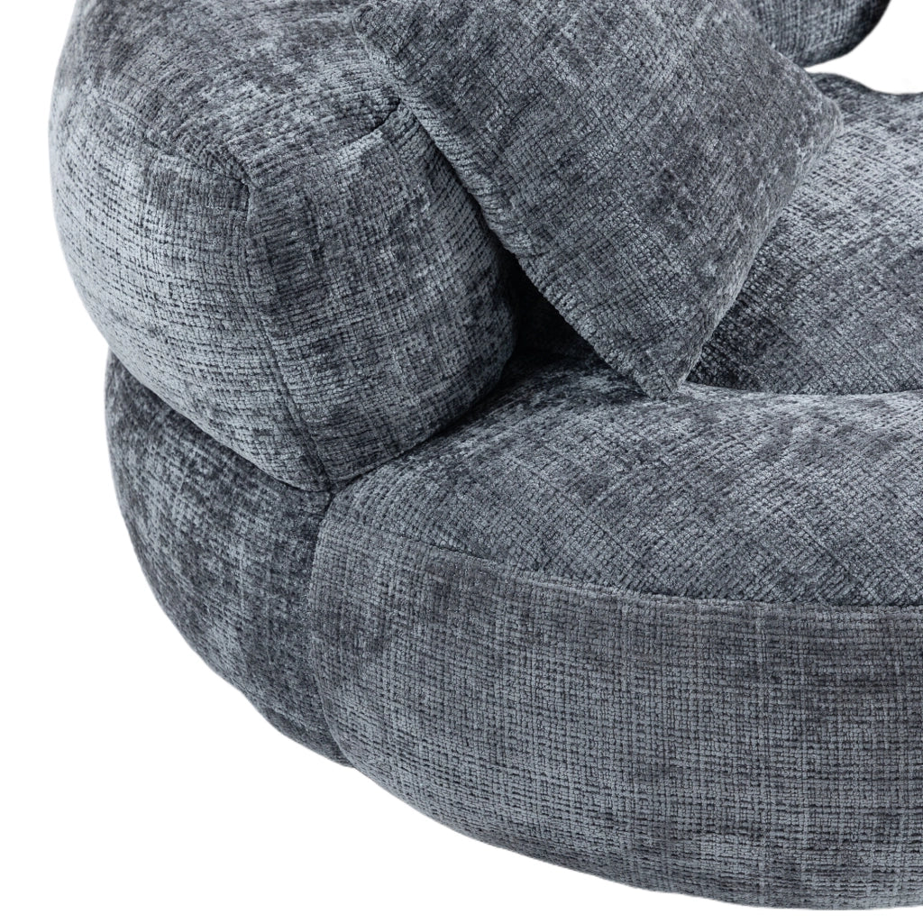 Poltrona lounge in ciniglia grigia 108x108 cm