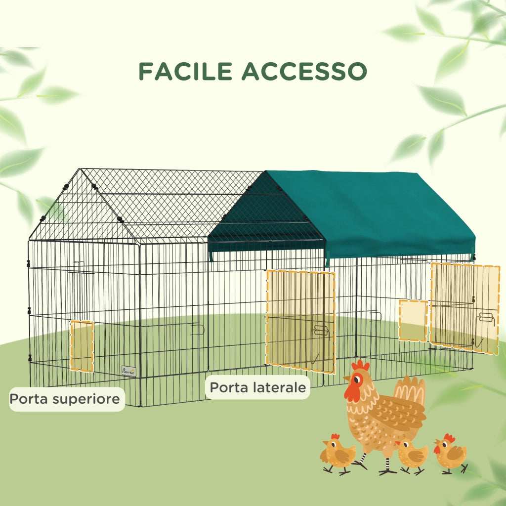 Gabbia per Conigli da Esterno e Interno ¨C Xylo ¨C Verde, 220x85x103cm
