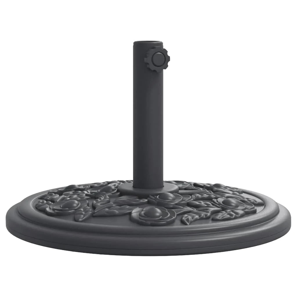 Base per ombrellone rotonda 45 x 31,5 cm stabile design floreale stile outdoor nero PE 02_0056642