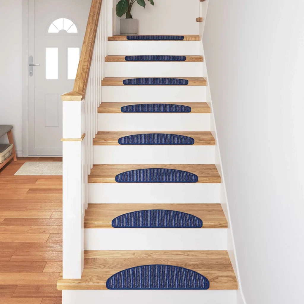 Tappetini per scale autoadesivi 15 pz | Gradini per Scale Blu 56 x 17 x 3 cm