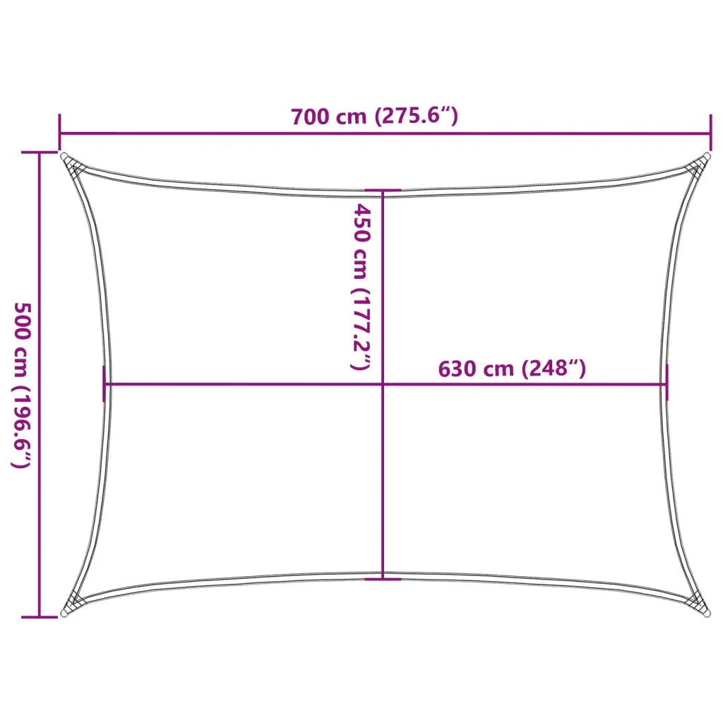 Vela Parasole | Telo Ombra | Vela da ombra 160 g/m2 Marrone 5x7 m in HDPE