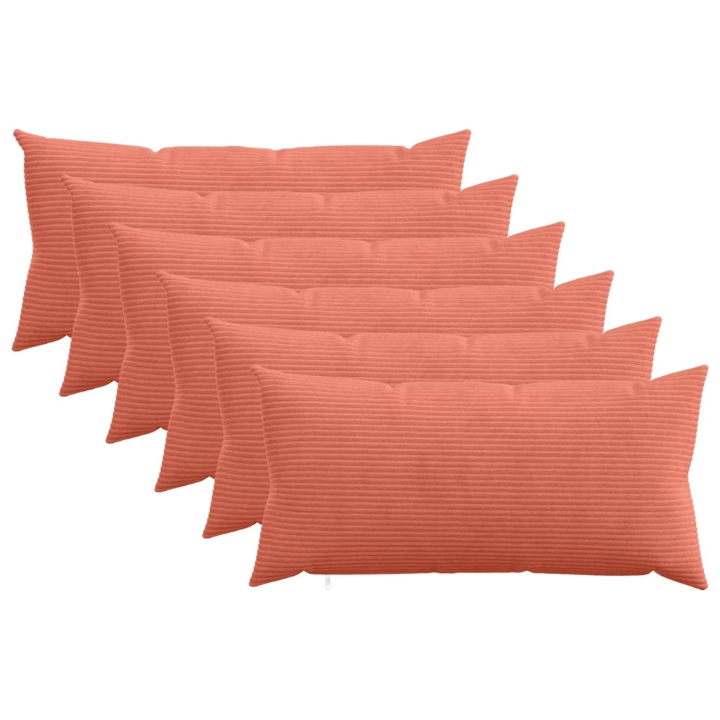 Federa 6 pcs HEERLEN Rosso Arancio 40 x 70 cm corduroy 909540