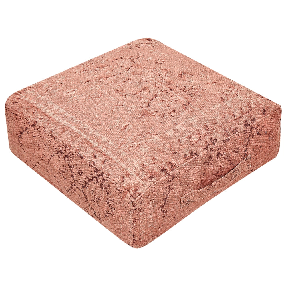 Cuscino di seduta quadrato in cotone con motivo astratto rosso chiaro 50 x 20 cm soggiorno salotto moderno classico