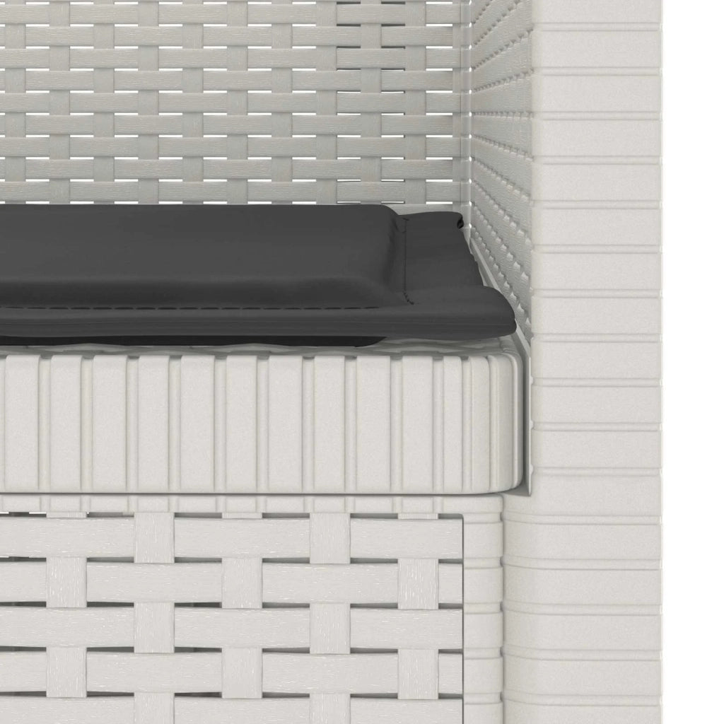 Poltrona a 1 Posto con Cuscino Aspetto Rattan PP Bianco 8011861