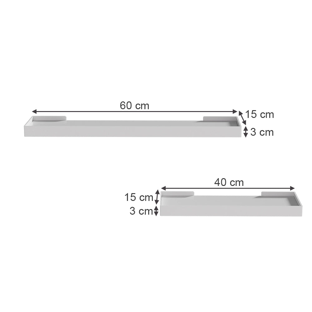 Vicco Scaffale a muro Bianco 60 x 3 cm Set di 2