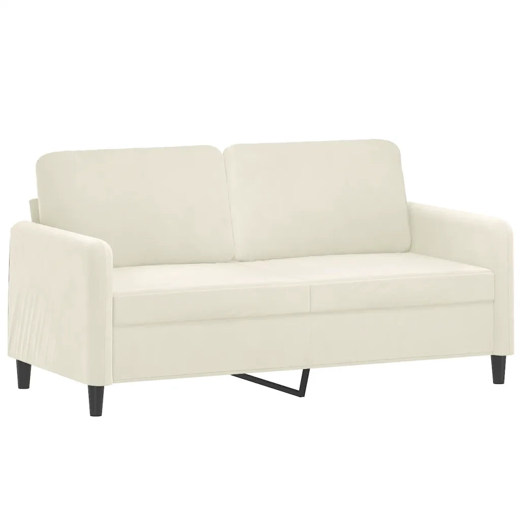 Set di Divani 2 pz con Cuscini Crema in Velluto 3202002