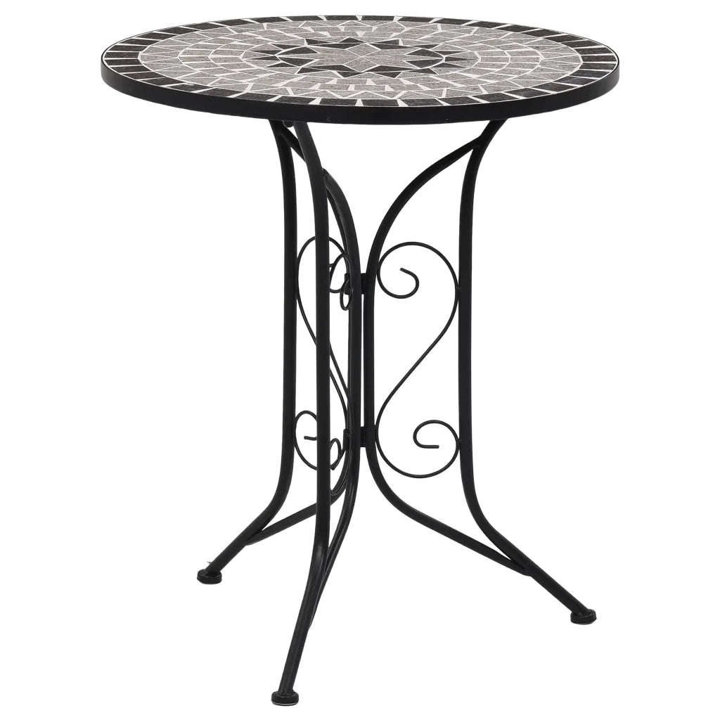 Set BistrÃ² 3 pz con Mosaico in Ceramica Grigio  cod mxl 44751