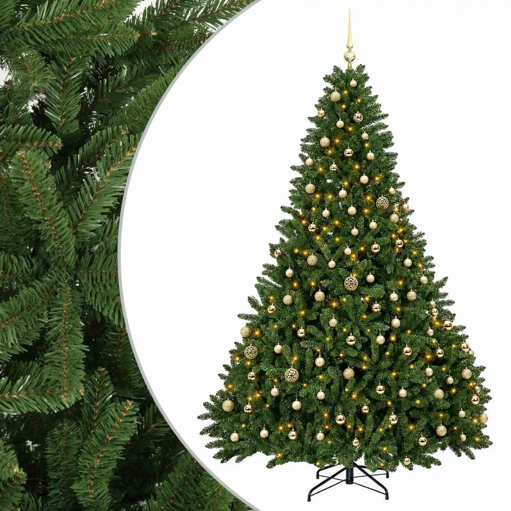 Albero di Natale artificiale verde chiaro con palline 270 cm 3467347