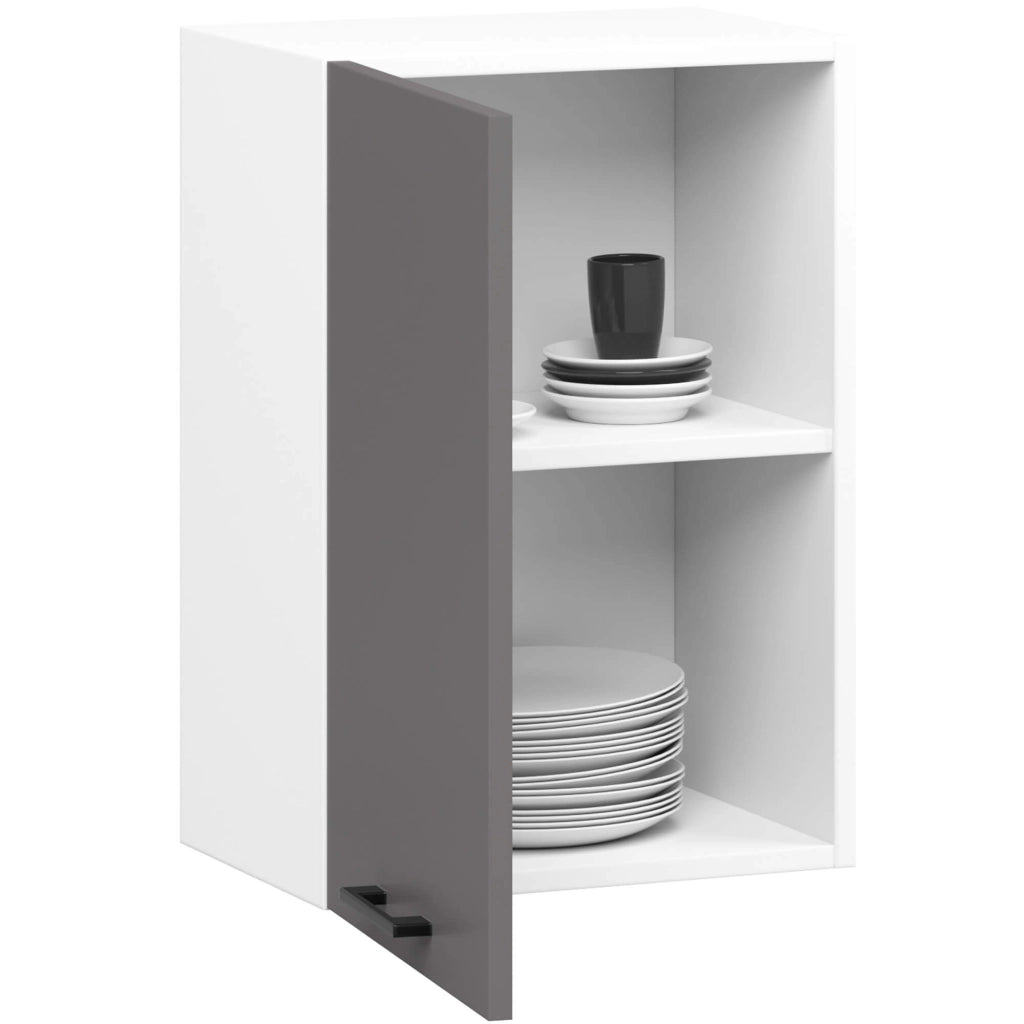 Mobile da cucina pensile sistema AKORD OLIWIA Bianco 40 cm 1 anta inserto frontale Grigio Grafite 40x30x58 cm