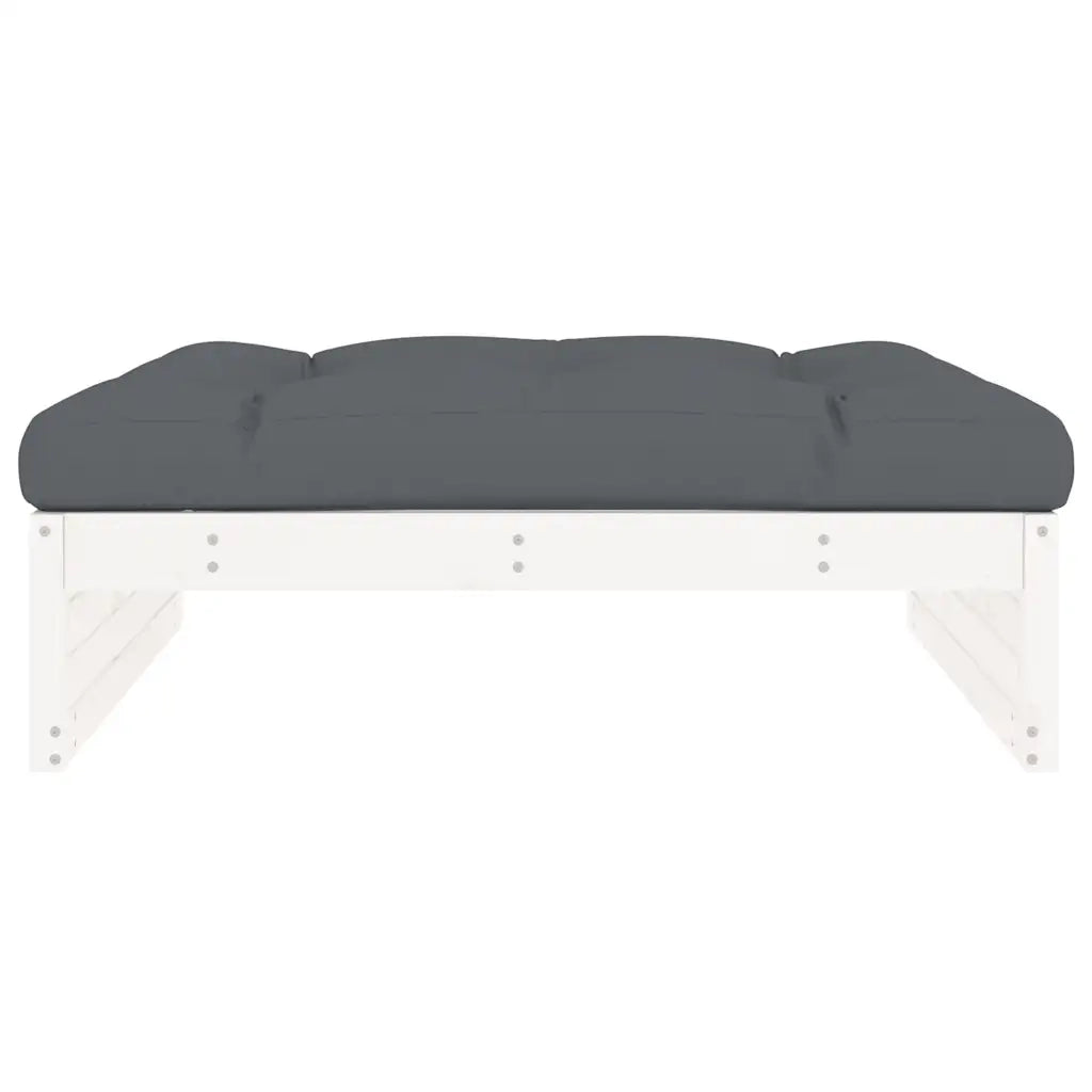 Sedia da giardino-Poggiapiedi da Giardino 120x80 cm Legno Massello di Pino Bianco 220761