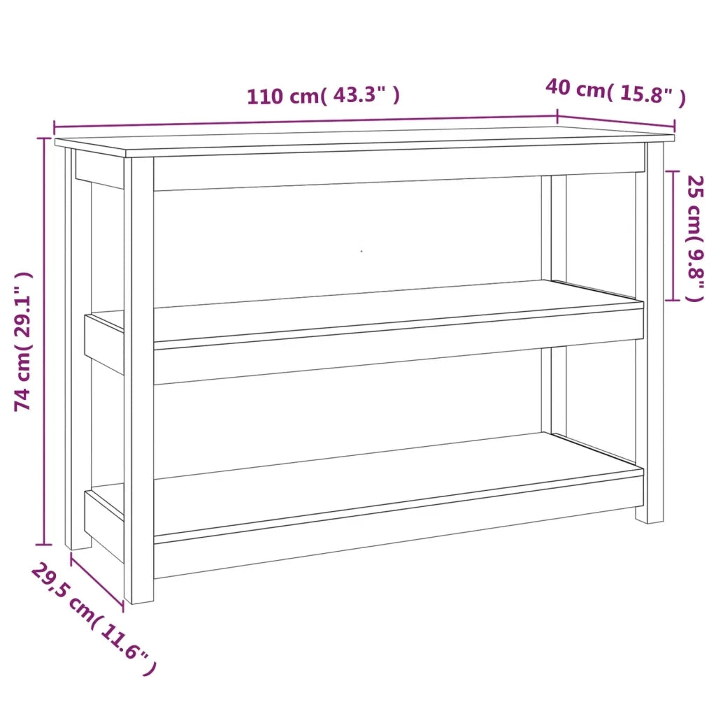 Tavolo Consolle | Tavolo d'Ingresso 110x40x74 cm in Legno Massello di Pino