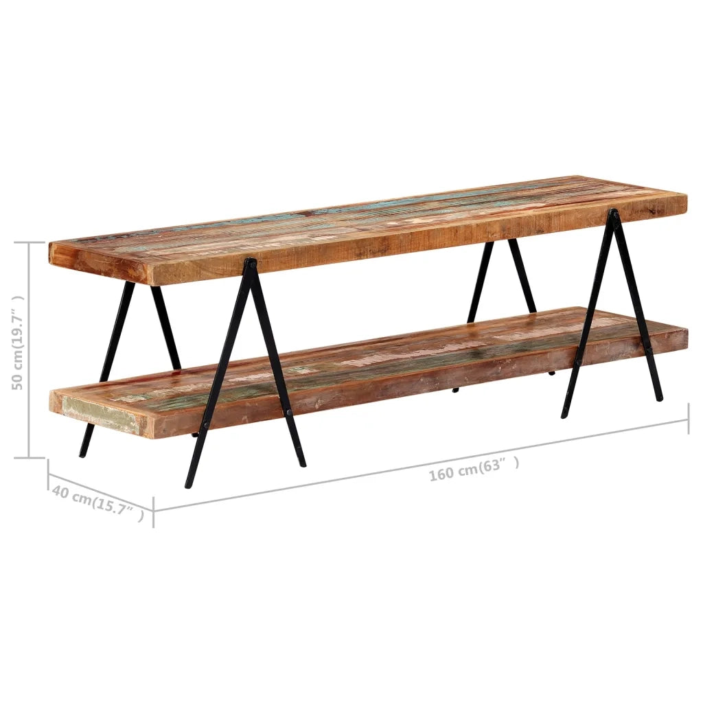 Mobile Porta TV 160x40x50 cm in Legno Massello di Recupero 247886