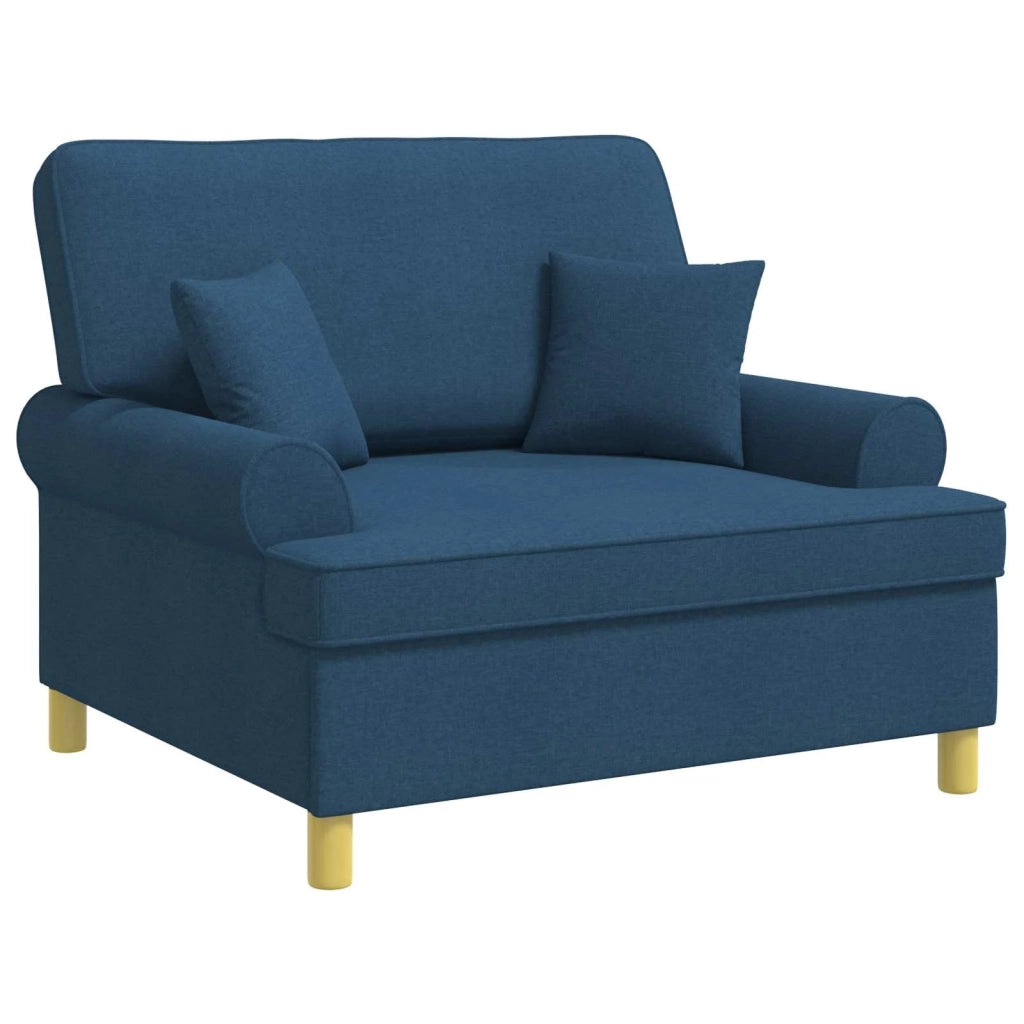 Poltrona con cuscini Blu Tessuto 42043512