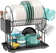 Servizio a doppia pianta con appigli per accessori da cucina - acciaio inossidabile - nero