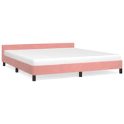 Letto matrimoniale | Letto per adulti | Giroletto con Testiera senza Materasso Rosa 180x200 cm Velluto