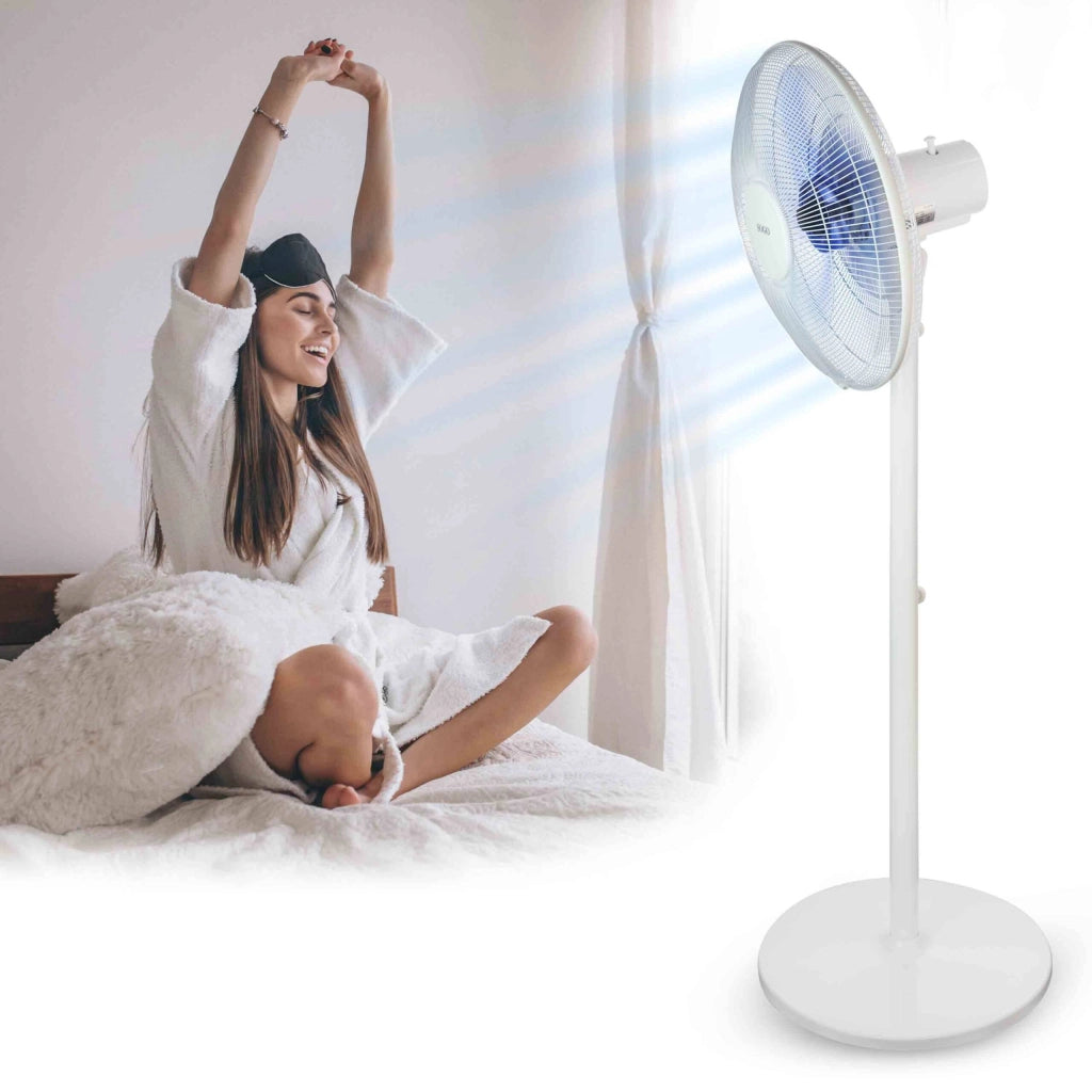 Ventilatore a piantana 40cm con oscillazione, 3 velocità regolabili, altezza 130cm casa ufficio - SOGO