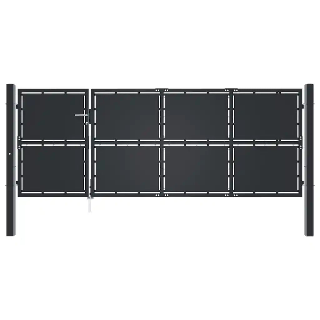Cancello per Giardino in Acciaio 350x125 cm Antracite