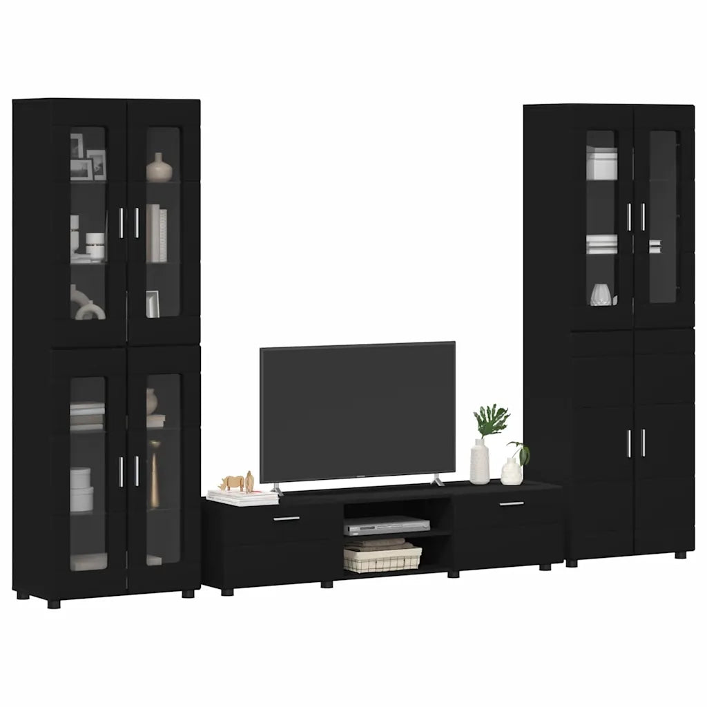Set mobile TV con cassetto FLORIN 3 pcs Nero Legno multistrato 3398005