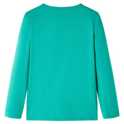 Maglietta Bambina Maniche Lunghe Verde Brillante 128 13582