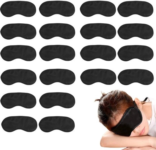 Slaapmasker 20-pack, Oogmasker, Blinddoek, Oogmasker Lichtblokkerend, Nachtmasker, Slaap Oogmasker, Blokkeert Licht, Slaapmasker per Yoga e Viaggi (Nero)