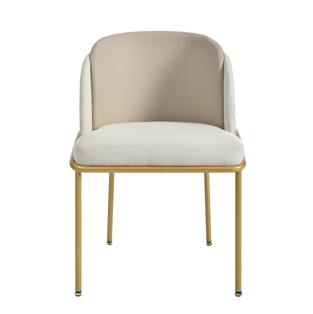 Sedia da pranzo con piedini regolabili; schienale ergonomico in metallo e legno beige