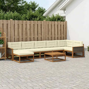 Set di divani da esterno con cuscino 8 pcs Naturale e Crema