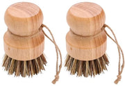 Set di Spugne per Piastra in Legno - 2 Pezzi - Fili Naturali - Sisal/Cocco - Biodegradabile - Sicuro da Utilizzare - Spugna per Piastra